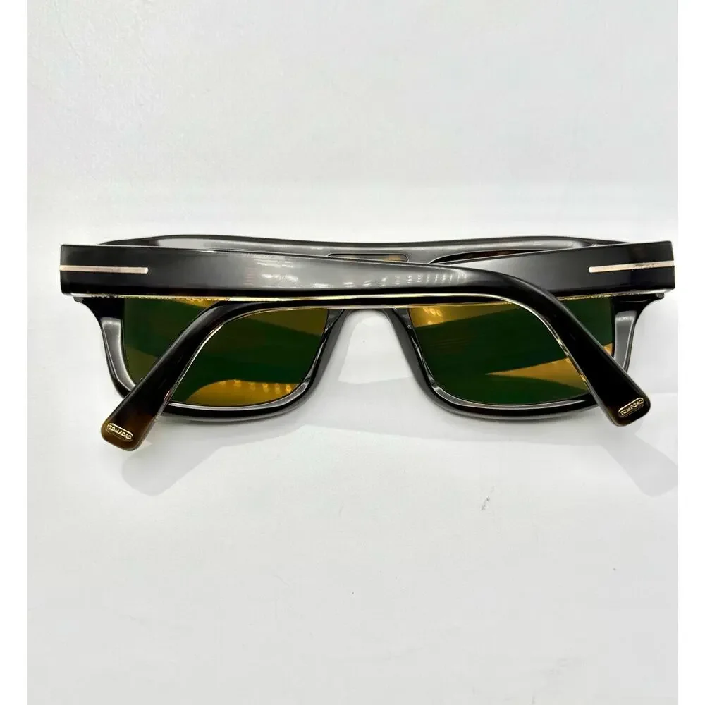 Tom Ford Sunglasses Icon TF0022 52N Havana Navigator Frame Green Lens 53-20-145